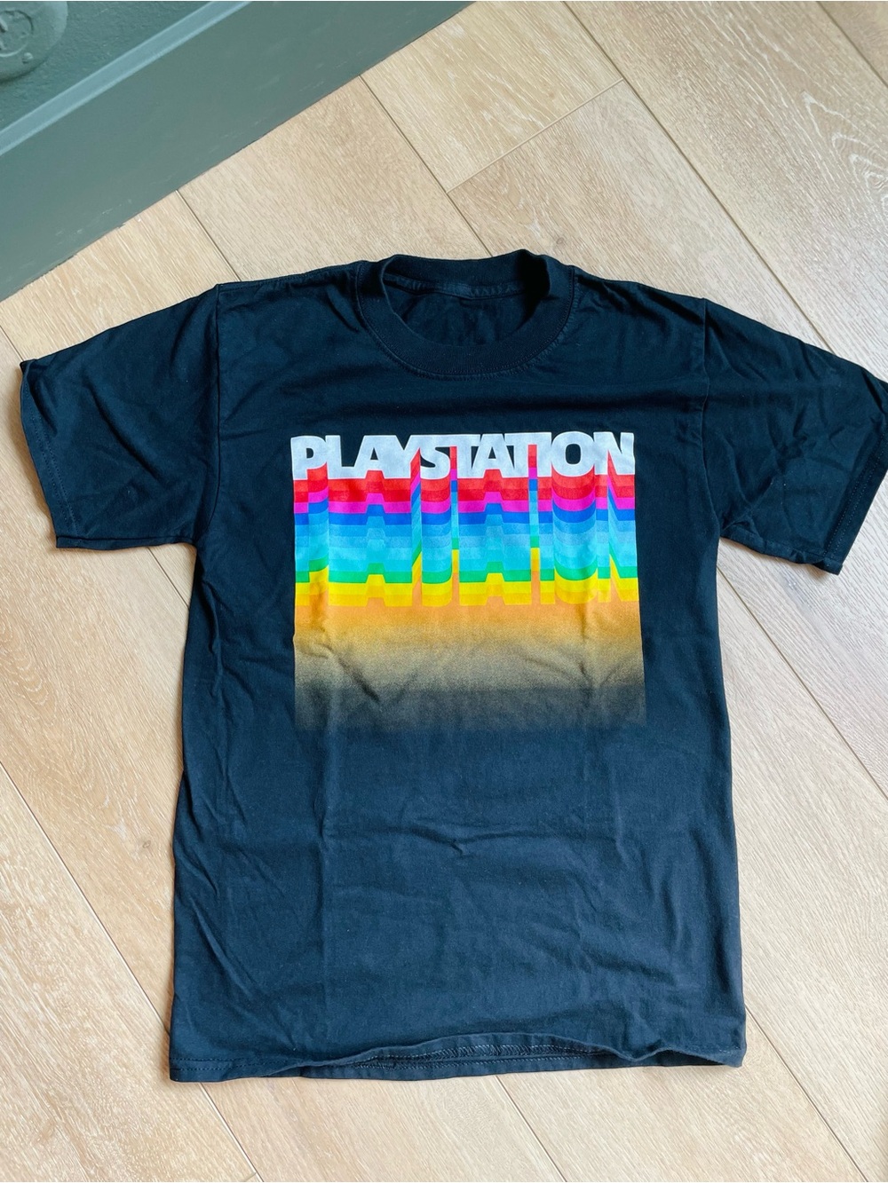 Sony PlayStation Rainbow Fade Black T-Shirt